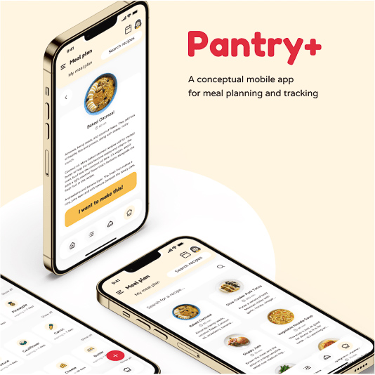 Mockup screen for the Pantry+ concept